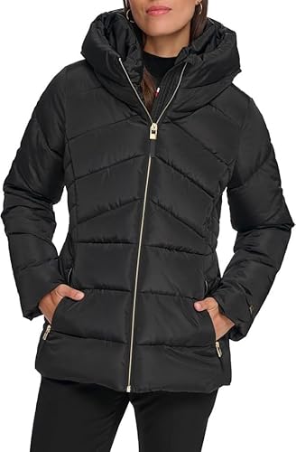 トミーヒルフィガーセミロングダウンジャケット レディースＬ ダウン70% 美品 楽天市場】トミーヒルフィガー ダウンジャケット（レディース